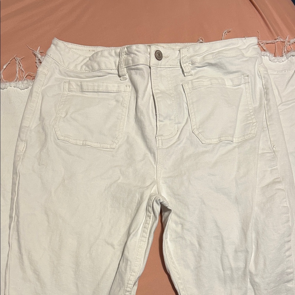 Shyanne White Distressed Flare Jeans